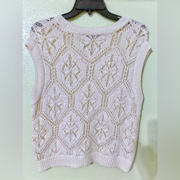 ZARA NWT Cotton Pointelle Knit Vest - Picture 3 of 4